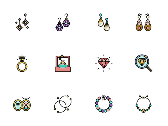 30 枚珠宝首饰图标16设计网精选ske