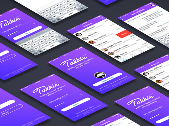 Talkie Messenger iOS App UI16图库网精选sketch素材