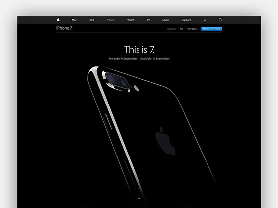 Apple iPhone 7 着陆页素材天下精选sketch素材