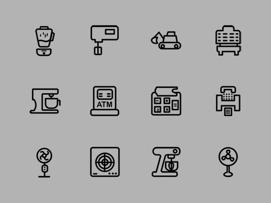 30 Machines Icons素材天下精选sketch素材