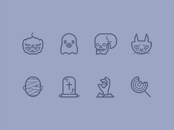 Halloween Line Icons16设计网精选sketch素材