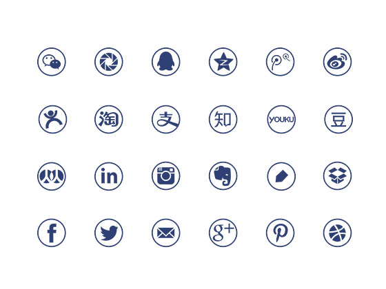 Social Network Icons素材中国精选sketch素材