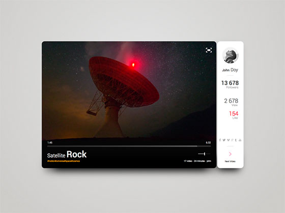 Satellite Rock Video Widget16设计网精选sketch素材
