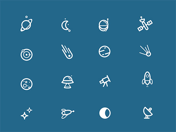 Space Icons16设计网精选sketch素材