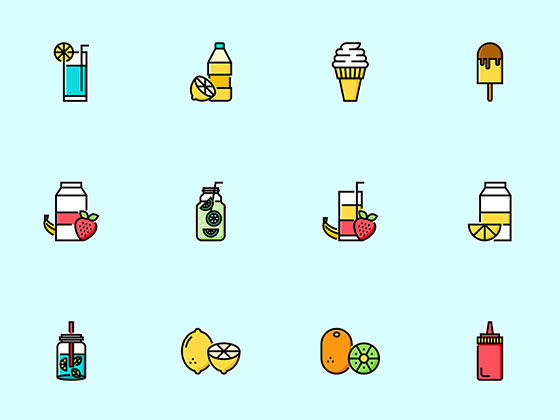 100 枚夏日食物和饮料图标16设计网精选sketch素材