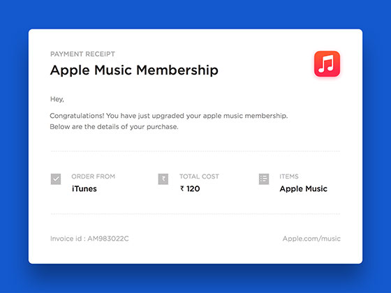 Apple Music 邮件票据16设计网精选sketch素材