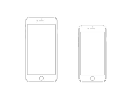 iPhone 6 & Plus Wireframe素材天