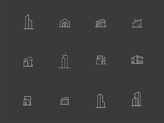 15 枚建筑类线性图标素材中国精选sketch素材