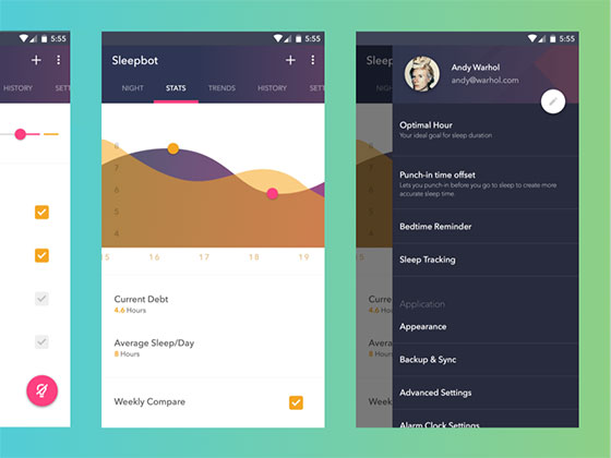 SleepBot Android UI16设计网精选sketch素材