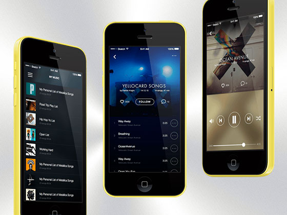 Music App Player Concept16素材网精选sketch素材