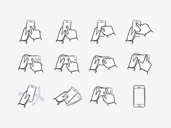 iPhone Gestures Symbols16设计网精选sketch素材