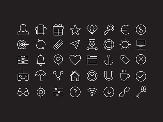 40 Stroke Icons16设计网精选sketch素材