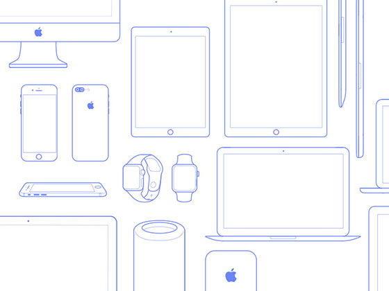 Apple 设备线框图普贤居精选sketch素材