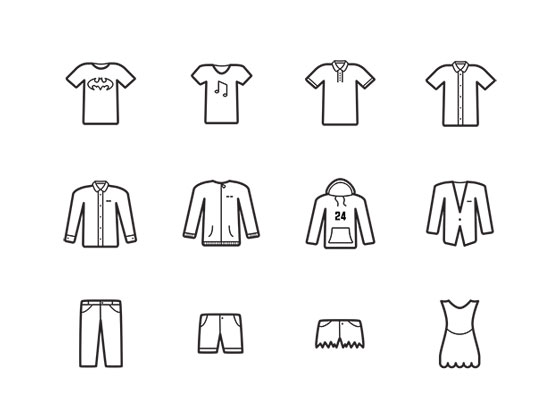 Clothes Icons16素材网精选sketch素材