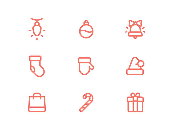 Minimal Christmas Icons16设计网精选sketch素材