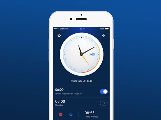 Complete Alarm Clock App16设计网精选sketch素材