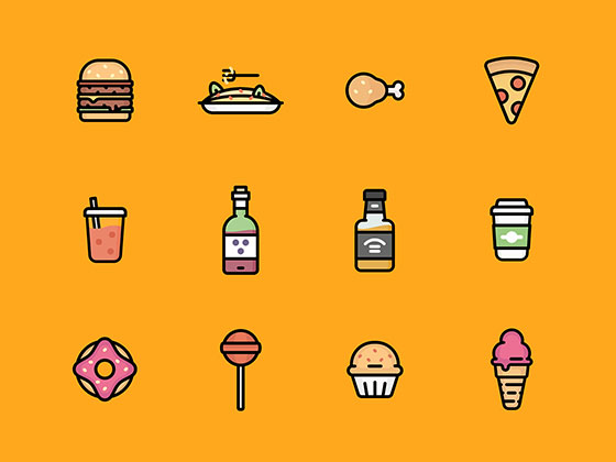 12 枚多彩食物图标16设计网精选sketch素材