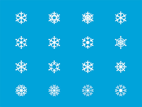 25 枚雪花图标16设计网精选sketch素材