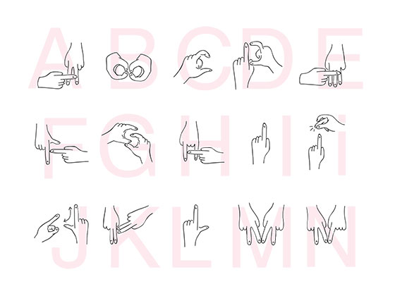 字母手势16设计网精选sketch素材