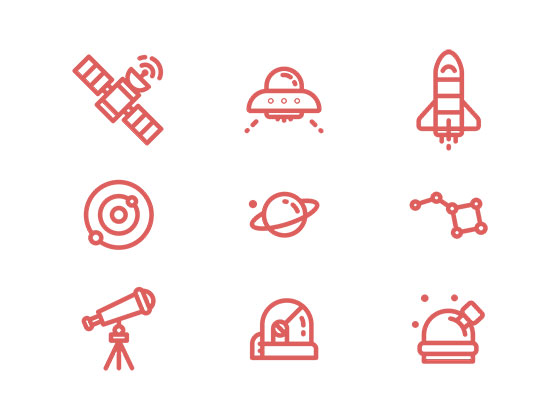 Simple Space Icons16图库网精选sketch素材