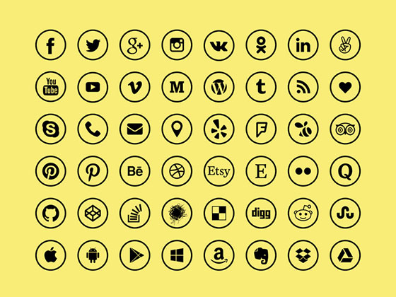 Social Media Icons16设计网精选sketch素材