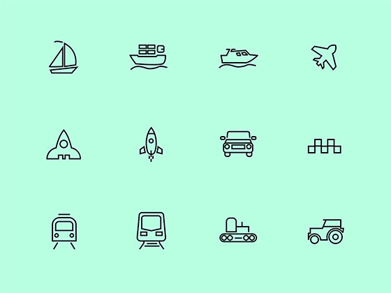 30 Transport Icons素材天下精选sketch素材
