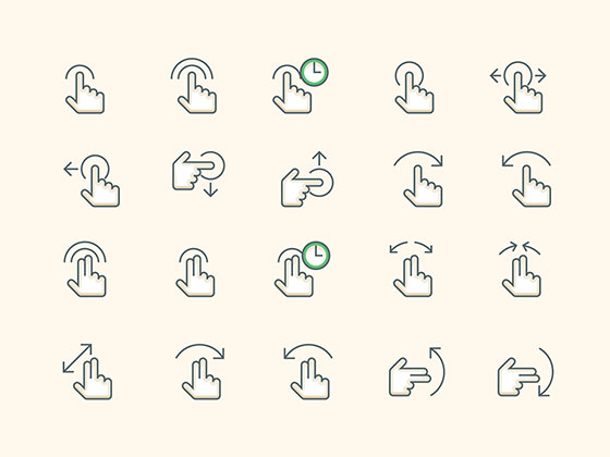 38 Gesture Icons素材中国精选sketch素材