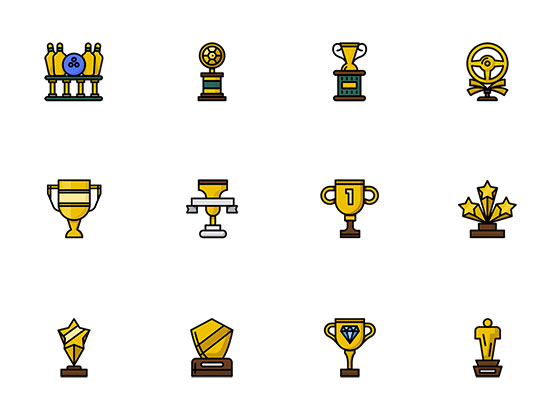 50 枚奖杯和奖牌图标16设计网精选sketch素材