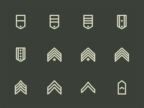 140 枚军队徽章元素图标16设计网精选sketch素材