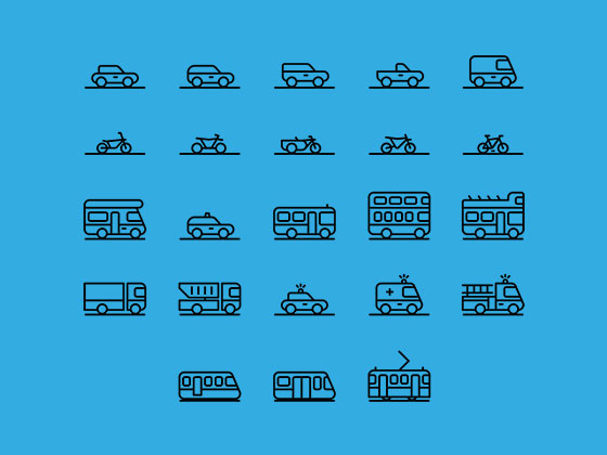 Transportation Icons16图库网精选sketch素材
