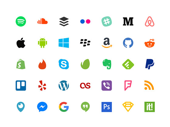 Flat Social Icons16设计网精选sketch素材