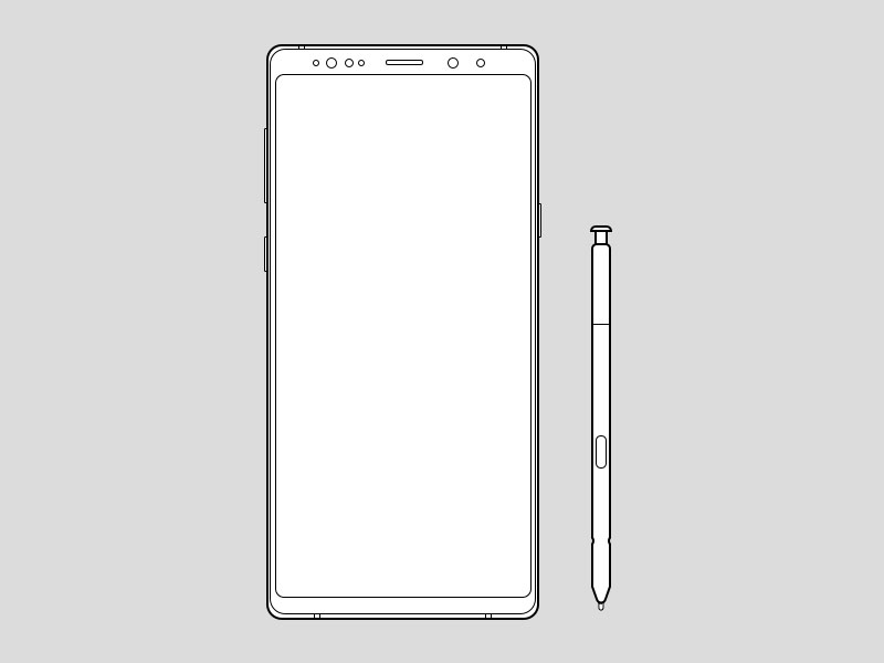 三星 Galaxy Note9 线框模型16图库网精选sketch素材