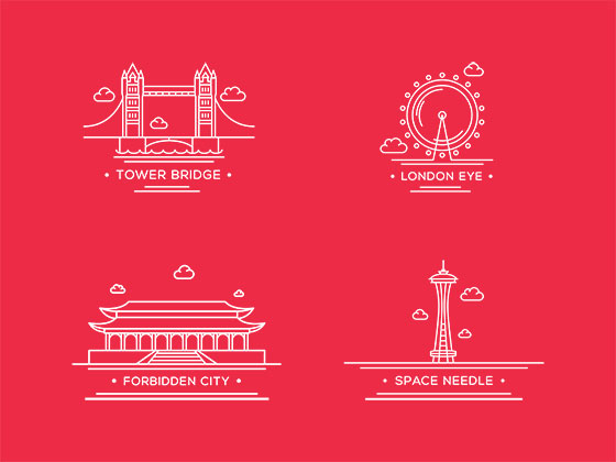 World Landmark Icons素材中国精选sketch素材