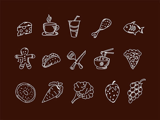 100 枚手绘食物图标16设计网精选sketch素材