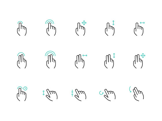 54 Gesture Icons16设计网精选sketch素材