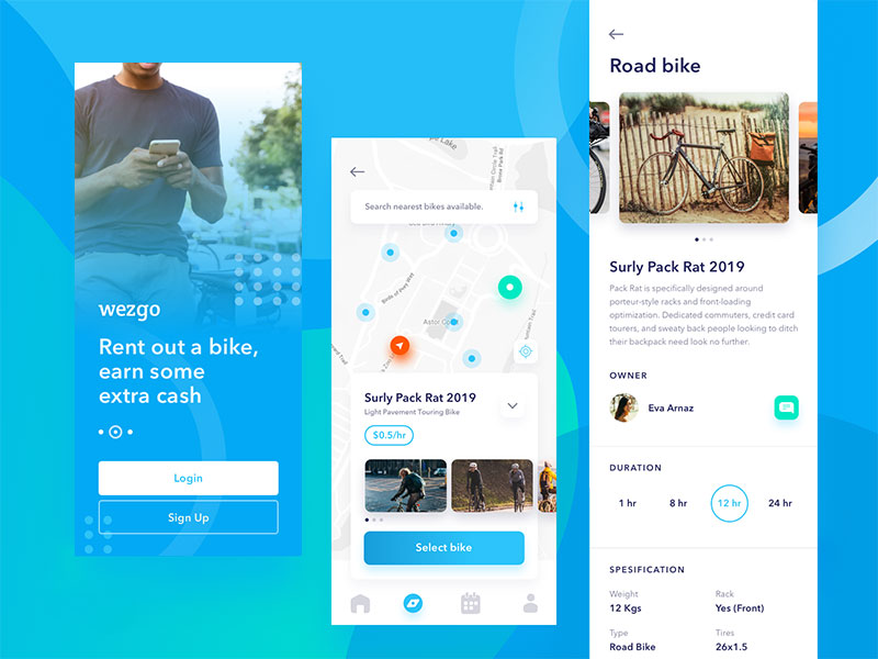 wezgo 共享单车应用界面16设计网精选sketch素材