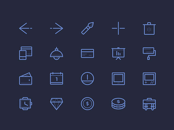 Beautiful Outlined Icons16图库网精选sketch素材