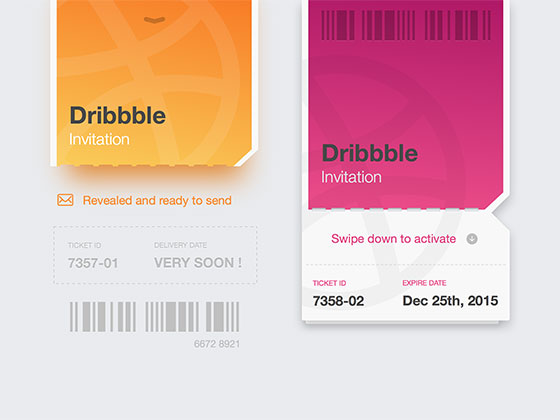 Dribbble Invitation Ticket16设计网精选sketch素材