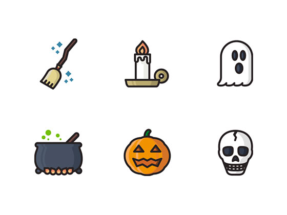 Halloween Colorful Icons16图库网精选sketch素材