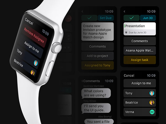Asana Apple Watch 任务应用界面素材天下精选sketch素材