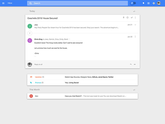 Google Inbox Template16设计网精选sketch素材