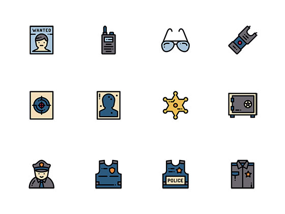 50 枚警察局元素图标16设计网精选sketch素材