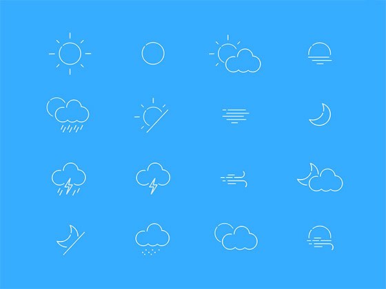 16 枚天气图标16设计网精选sketch素材