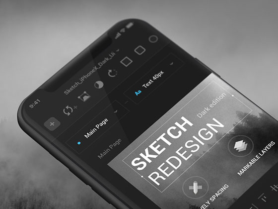 Sketch iPhone X 暗色界面概念设计素材天下精选sketch素材