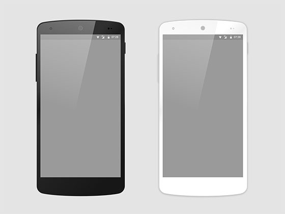 Nexus 5 Black & White Mockup素材天下精选sketch素材