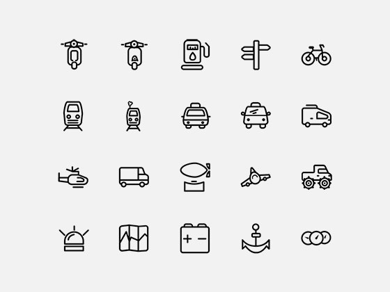 40 Transport Icons16设计网精选sketch素材