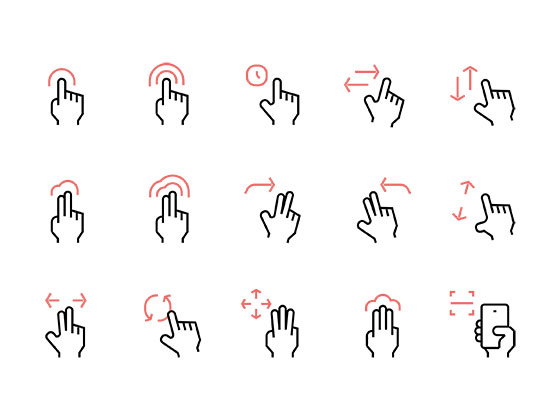 Rena Gesture Icons16素材网精选sketch素材