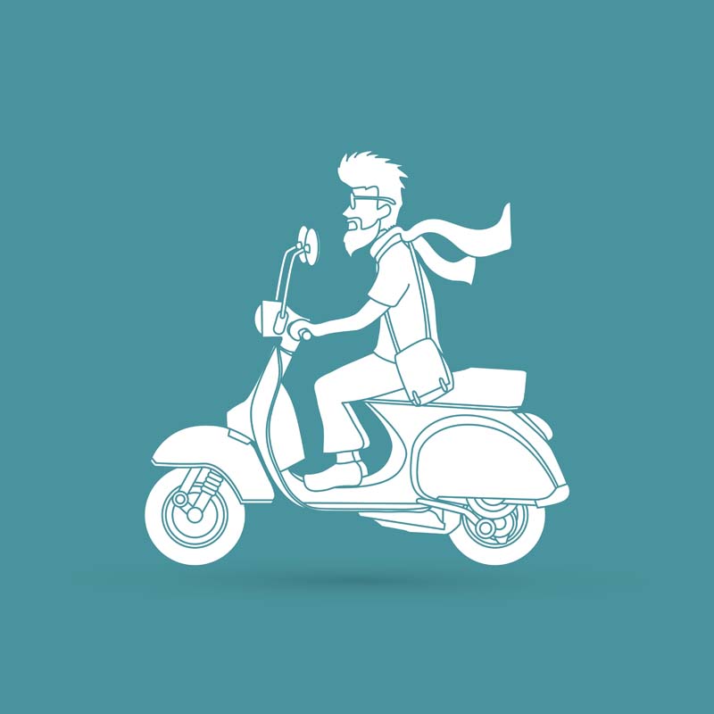7款骑摩托车的男子卡通素材 