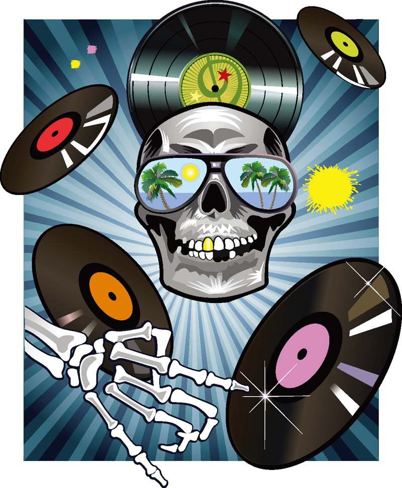 摇滚DJ音乐风格海报16素材网矢量插图精选- 16素材网