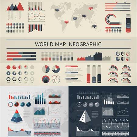 世界地图信息图表16素材网矢量素材精选合集